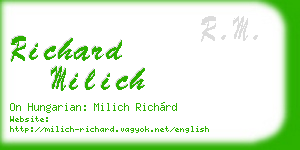richard milich business card